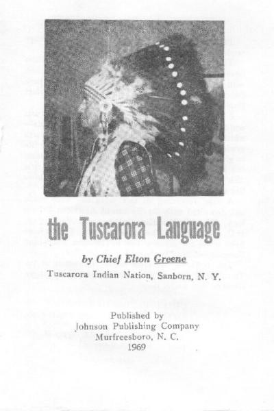Chief Elton Greene’s Tuscarora Dictionary